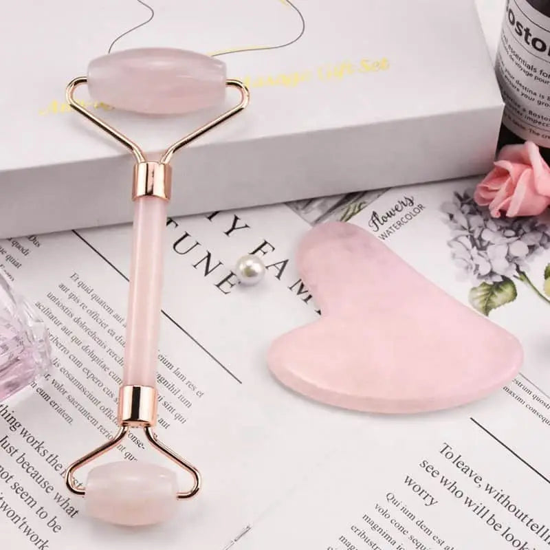 Rose Quartz| Face Roller and Gua Sha Set