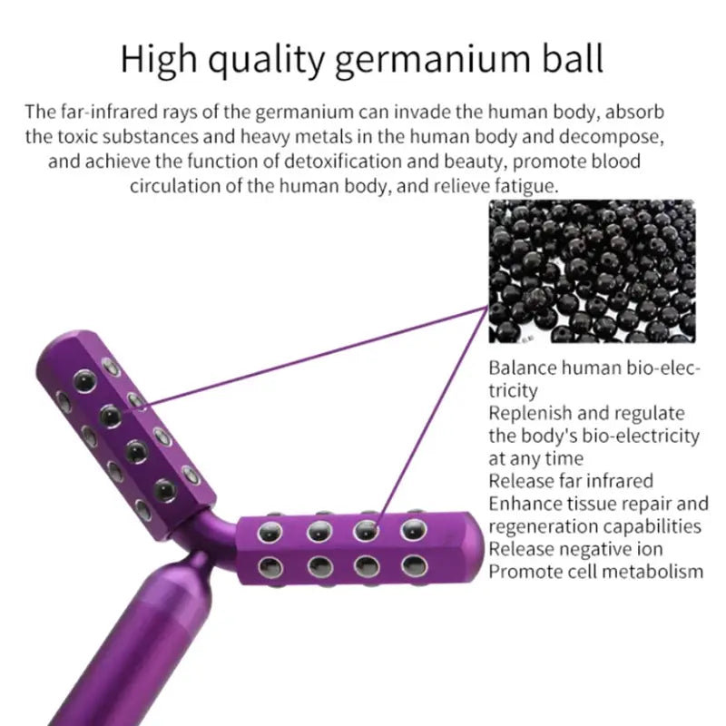 Y-Shape Germanium Stone Vibration Body Slimming Massage Roller